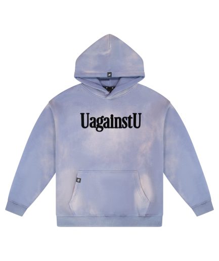 UagainstU Blue Fleece Hoodie (Flocking Print Edition)