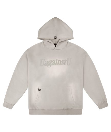 UagainstU Grey Fleece Hoodie (Flocking Print Edition)