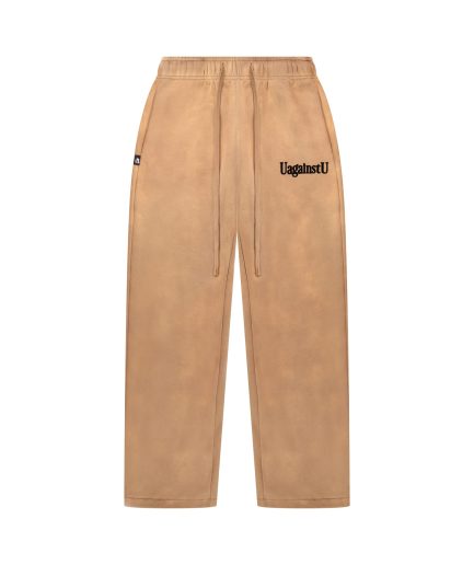 UagainstU Brown Straight Leg Sweatpants (Flocking Print Edition)