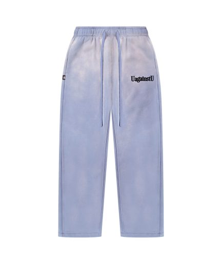UagainstU Blue Straight Leg Sweatpants (Flocking Print Edition)